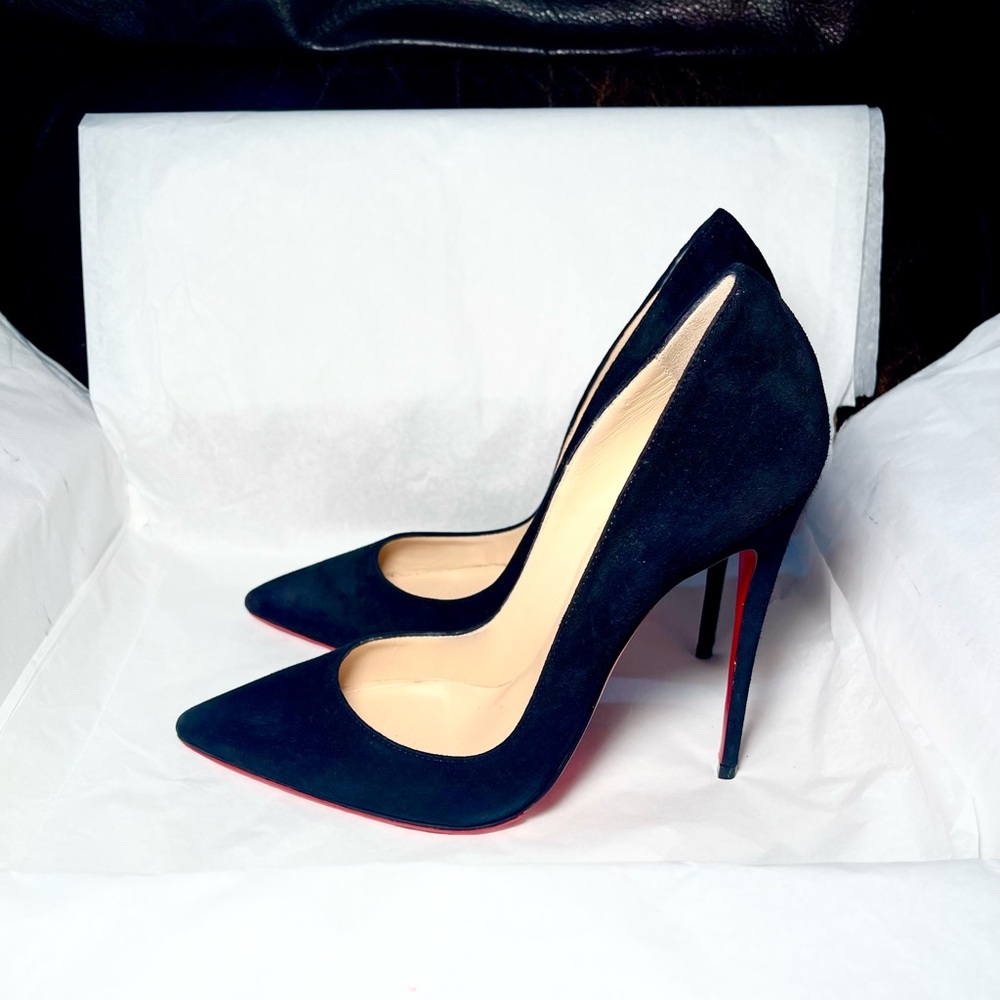 Christian Louboutin So Kate’ 120 mm Veau Velours Black Suede Stiletto Pump EU 38 - Picture 7 of 11